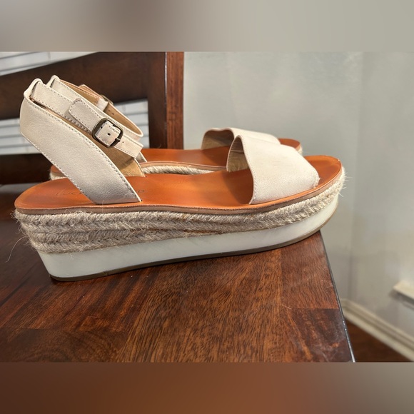 Lucky Brand Jeneka Lite Khaki Natural Espadrilles Platform Wedge Sandals - Picture 3 of 7